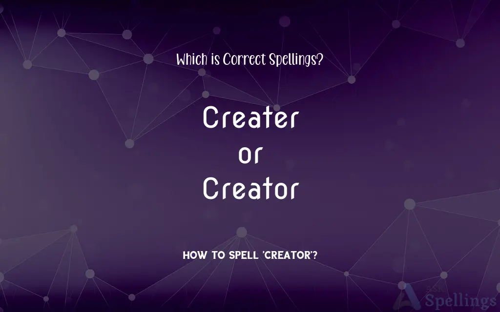 Creater or Creator: Which is Correct Spellings?