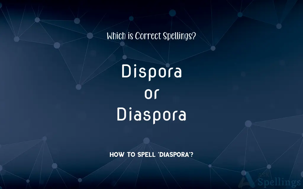 Dispora or Diaspora: Which is Correct Spellings?