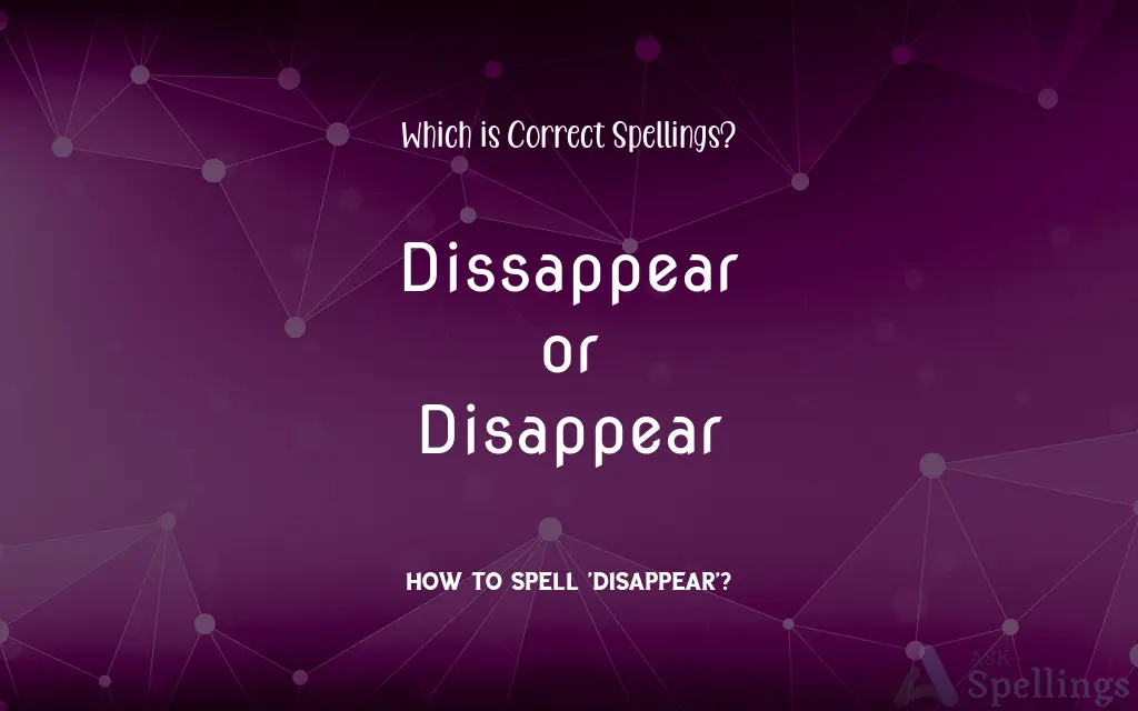 Dissappear or Disappear: Which is Correct Spellings?