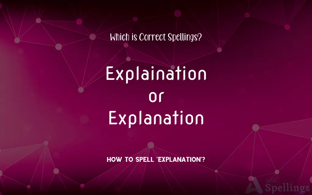 Explaination or Explanation: Which is Correct Spellings?