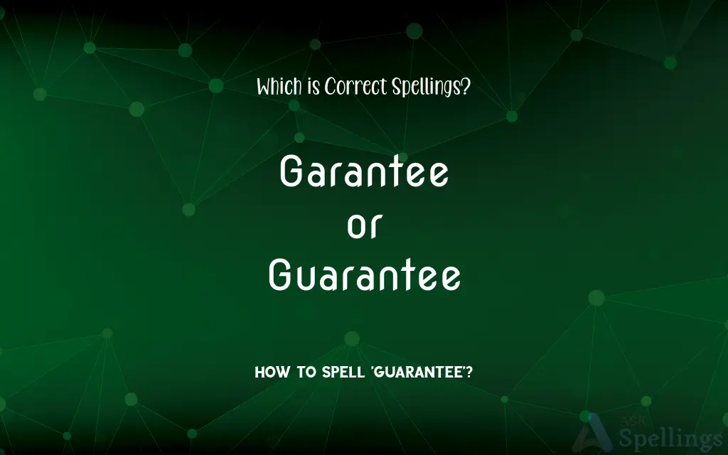 Garantee or Guarantee: Which is Correct Spellings?