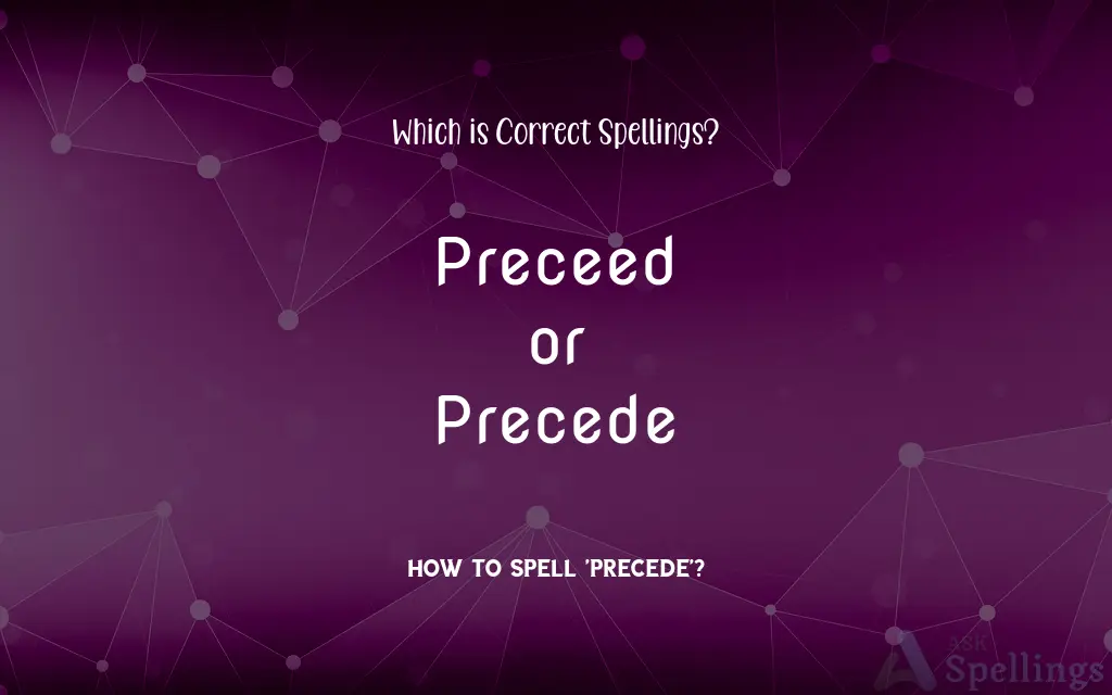 Preceed or Precede: Which is Correct Spellings?